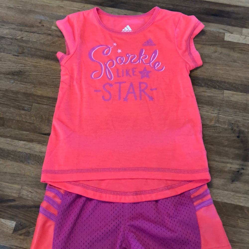 Adidas shorts and tee set